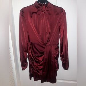 Burgundy mini dress